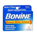 Bonine Motion Sickness Raspberry 16 Tablets