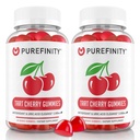 PUREFINITY Tart Cherry Gummies – Uric Acid Flush für Joint Relief & Recovery, Raw Juice Extract Antioxidant – Non-GMO, Gluten Free, Vegan, 60 Count (Pack mit 2)
