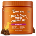 Zesty Paws Omega 3 Huile de poisson pour chiens - Zesty Paw Vitamines et suppléments pour la hanche, l'articulation et la peau, bacon (90 Chews)