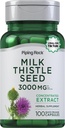 Lait de roche à pipe supplément de chardon 3000mg , 100 Capsules , Extrait concentré de plantes , non-OGM, sans gluten