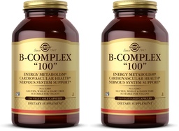 Solgar B-Complex 100",250 Vegetable Capsules - Nervous System Support - Supports Energy Metabolism - Non-GMO,Vegan,Gluten Free,Dairy Free,Kosher - 250 Servings,(Pack of 2)