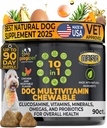 Googipet Premium 10 in 1 Hund Vitamine Multivitamin Kaubar mit Probiotika für Gut Gesundheit, Hunde Vitamine und Ergänzungen w/Vitamin C & Glucosamin für Gelenkunterstützung (Hühner & Gemüse Geschmack)