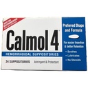 Calmol 4 Hemorrhoidal Suppositories with Cocoa Butter and Zinc Oxide, Astringent Protectant Relief, 24 Ct