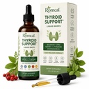 Thyroid Support for Women Liquid Drops Selenium with Zinc, Iodine, L-Tyrosine & Ashwagandha, Alcohol-Free, Non-GMO 3 fl oz