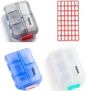 Pill Case (3 Pack) - Portable Petits Suppléments Comprimé Boîte de récipient avec 10 Compartiments - Capsule de médecine Vitamine Fold Flip Organisateur Distributeur Déstockage pour Voyage Voyage Poche