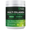 NATURE TARGET Multi-collagène-Peptides-Powder - Collagène hydrolysé avec mélange d'énergie + Multivitamine & Minéraux, supporte l'énergie Skin cheveux ongles et joint, non-OGM, 35 services