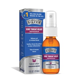 Spray de gorge en argent souverain - Spray de gorge en argent colloïdal, supplément de soutien immunitaire pour les adultes et les enfants, solution Nitrique d'argent liquide à usage quotidien - 1 fl oz (30mL)