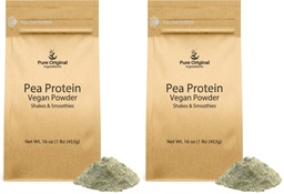 PURE ORIGINAL INGREDIENTS Pea Vegan Protein Powder (1 lb) Gluten Free, from Yellow Peas (Pack of 2)