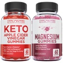 60 Keto Apfel Apfel Apfelessig Gummie Fortgeschrittene Gewichtsverlust + 60 Magnesium Gummie Formualted mit 770 MG Magnesium Citrat.