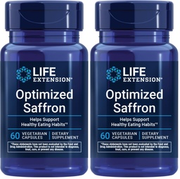Life Extension Optimized Saffron,Saffron Extract,Saffron-Supplement that Helps You Fight The urge to Snack,Non-GMO,Gluten-Free,Vegetarian,60 Vegetarian Capsules,(Pack of 2)