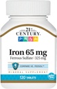 21ème siècle Fer 65 Mg Sulfate de fer 325 Mg Comprimés, 120 Compte (paquet de 2)