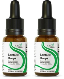 Seeking Health Lactase Drops - Liquid Supplement with Lactase Enzyme for Dairy Intolerance Support - Intolerance Support for Digestion - Lactase Enzyme Supplement - 0.50 Fl oz, 52 Servings (Pack of 2)