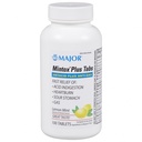 MAJOR Mintox Plus Tabs - Antacid Plus Anti-Gas Tablets - Helps Quickly Relieve Acid Indigestion, Heartburn, Sour Stomach, and Gas - Lemon Mint Flavored - 100 Count (1 Pack)