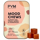 PYM Berry Mood Chews Support pour le stress, l'inquiétude et l'overwhelm, 20 Comte: 130mg GABA, 90mg L-Theanine: Vegan, non-OGM, sans gluten, sans sucre ajouté.