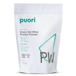 Puori Grass-Fed Whey Protein Powder, Unflavored - 30 Servings | Pasture-Raised & Hormone-Free - Post-Workout Protein Supplement Contains BCAA - Build Muscle, Support Recovery - Men & Women