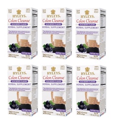 HYLEYS Colon Cleanse Tea, Acai Berry Flavor - 150 Individually Wrapped Herbal Tea Bags (6 Pack of 25) - Caffeine Free, Vegan