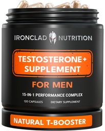Advanced Testosterone Supplement for Men - 15-in-1 Natural Complex for Vitality, Energy & Strength with Tongkat Ali, Ashwagandha, Shilajit, Fadogia Agrestis - 2 Month Supply