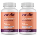 BESTVITE L-Citrulline 750mg par gélule (240 Capsules végétariennes) (120 x 2) - Pas de stéarate - Pas de silice - Pas de remplissage - Non OGM - Sans gluten - Végétalien