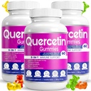 (3 Pack) Gummies Quercetin par BioVitalica - Quercetin avec la vitamine Bromelain C et Zinc & Elderberry + Vitamine D3-5 dans 1 Immune Support - Zinc Quercetin 750 mg pour enfants et adultes