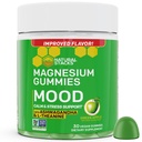 Mood Magnesium Gummies - 200mg Magnesium Citrate et 125mg Sensoril Ashwagandha Gummies - avec L Theanine pour le calme et le stress Support - Mag Citrate et supplément Ashwagandha - 30 pommes vertes Chewables
