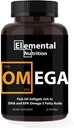 Omega-3 von Fischölen – 60 Softgels Value Bottle of Eicosapentaenoic (EPA) & Docohexaensäure (DHA) in einem Schwarzen Grip Jar
