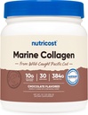 Collagène marin Nutricost (arôme de chocolat) 30 portions - Supplément de collagène de poissons sauvages capturés de morue du Pacifique