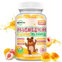 Magnesium Gummies for Kids - Magnesium Glycinate Gummies with L-Theanine, Vitamin B6, D3 for Kids & Adults Sleep, Calm, Relaxation, Stress, Brain, Bones, Muscle Relief, Sugar Free Peach & Mango 60ct