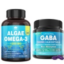 Supplément GABA +Vegan Omega-3 Huile d'algue