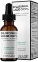 Supplément pour gouttes liquides de chlorophylle de code - Chlorophylle végétalienne 50 mg par portion, Saveur de menthe poivrée biologique Clorofila - Non-OGM, Sans gluten, Vegan - 2 fl oz