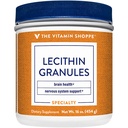 Granules de lécithine - Combinaison naturelle d'acides gras essentiels pour soutenir la fonction cérébrale et nerveuse, 100% de soja, une fois par jour (16 onces en poudre)