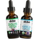 Zeolite Detox & Support de focalisation adrénale - Clinoptilolite Zeolite pour les enfants et les adultes gouttes liquides avec des vitamines B12 & D - Adrénale biologique et focalisation pour le cerveau naturel calme, la fatigue de la mémoire Stress Attention