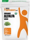 BulkSupplements.com Poudre de graminée d'alfalfa biologique - Supplément d'alfalfa, Poudre de superalimentation verte - Sans végétalien et sans gluten, 5g par portion, 500g (1,1 lb) (paquet de 1)