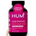 Supplément de croissance quotidienne solide des cheveux HUM avec biotine, zinc, vitamine B12 pour soutenir la croissance, acide folique et vitamine B12 Vitamines pour le soutien des cheveux sains pour les femmes et les hommes, 30 capsules végétaliennes