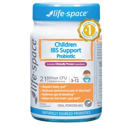 Life-Space Children IBS Support Probiotic, Clinically Proven to IBS Relief, 4 in 1 Kids Probiotic, 21 Billion CFU, Supports Reduce Symptoms of IBS, Include Bloating, Gas & Diarrhea, 60 Grams
