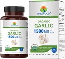 Brieofood Bio Knoblauch 1500mg, 45 Servierungen, Vegetarisch, Glutenfrei, 90 vegetarische Tabletten