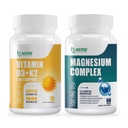 Vitamine D3 K2 avec l'huile MCT 90 Softgels & supplément complexe de rupture de magnésium