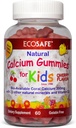 ECO SAFE Coral Calcium Vitamine D3 Kids Gummy, saveur de cerise naturelle, non OGM, sans gluten, sans lait, sans soja et sans gélatine - 300 mg de calcium et 800 UI de vitamine D3-60 Gummées (2 paquets)