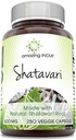Amazing India Natural Shatavari 500 Mg per Serving 250 Veggie Capsules Supplement | Non-GMO | Gluten-Free