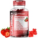 Glycinate de magnésium, 1000 mg - Supplément de magnésium pour soutenir la relaxation, la santé cardiaque - Gummies Magnésio calmes à croquer pour adultes, Glicinato De Magnesio - Arôme fraise