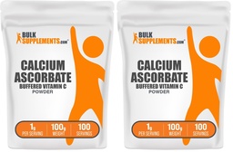 BulkSupplements.com Calcium Ascorbate Powder - Buffered Vitamin C, Calcium Supplement Powder, Vitamin C Supplement - Gluten Free, 1000mg per Serving, 100 Servings, 100g (3.5 oz) (Pack of 2)