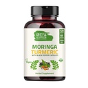 Bio Moringa Oleifera Pulver & Turmeric Root Pulver mit Blackpepper 120 Kapseln | Hergestellt mit Bio Moringa, Turmeric und Black Pepper | Vegan, Glutenfrei und Non-GMO.