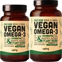 Vegan Omega 3 60 Softgels & 180 Softgels Bundle - ADH et EPA à base végétale Acides gras - Carrageenan libre, alternative à l'huile de poisson, soutient le cœur, le cerveau, la santé articulaire - Algae source durable