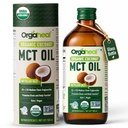 Organic MCT Oil from Pure Coconut with C8 & C10 | Glass Bottle | 16.9 fl oz (500 ml) | Rapid Keto | Brain & Body Fuel | USDA Organic Certified | Vegan, No Fillers