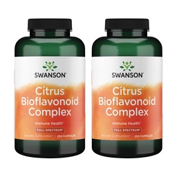 Swanson Full Spectrum Citrus Bioflavonoid Complex, 250 Capsules, 2 Pack | For Adults Seeking Enhanced Vitamin C Absorption, 50% Standardized Bioflavonoids from Bitter Orange, Rose Hips