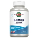 Complexe KAL B-100 - Complexe à libération prolongée de vitamine B - Soutien énergétique sain avec base de soutien naturelle et revêtement à la menthe fraîche - Végétarien - Garantie de 60 jours - 120 portions, 120 comprimés