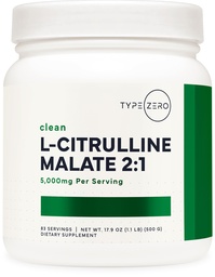 Type Zero Clean L-Citrulline Malate 2:1 Mélange de boissons en poudre (500g, non aromatisé) (83 portions) - Kéto Friendly, sans gluten, non-OGM