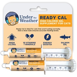 Under The Weather Pet | Ready Cal for Cats 100cc | High Calorie Supplement | Cat Weight Gainer and High Calorie Booster | 10 Vitamins, 7 Minerals & Omega Fatty Acids (2 Pack)
