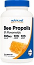 Supplément de propolis d'abeilles Nutricost avec 5 % de flavonoïdes (500 mg/ 120 capsules)