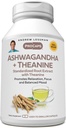 ANDREW LESSMAN Ashwagandha + Theanine 60 Capsules - Extrait normalisé. Favorise la détente, la concentration et l'humeur équilibrée. Petites capsules faciles à avaler