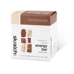 Skratch Labs Energy Bars, Cinnamon Oatmeal, 12 Pack | Sports fuel for endurance, running and hiking, plant based real ingredients, non-GMO, gluten free, soy free, vegan, kosher